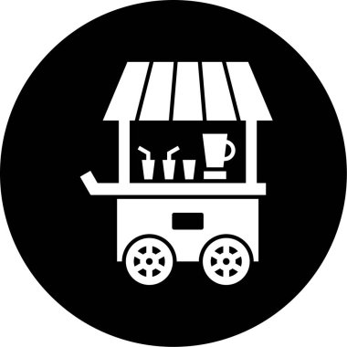 yemek arabası ikonu vektör illüstrasyonu