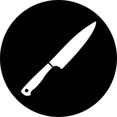 Beyaz arkaplanda bıçak simgesi