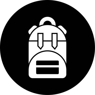 sırt çantası simgesi vektör illüstrasyonu