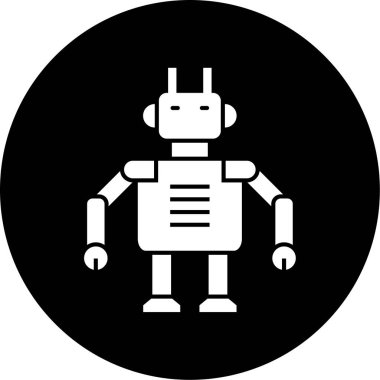 Bir robot simgesinin vektör illüstrasyonu