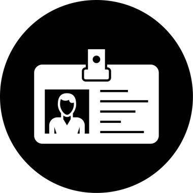 Kimlik kartı simgesi, vektör illüstrasyonu