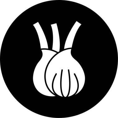 Sarımsak simgesinin vektör illüstrasyonu