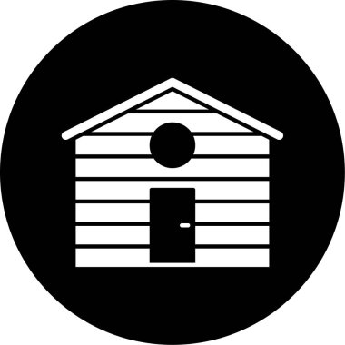 Evin siyah beyaz vektör simgesi