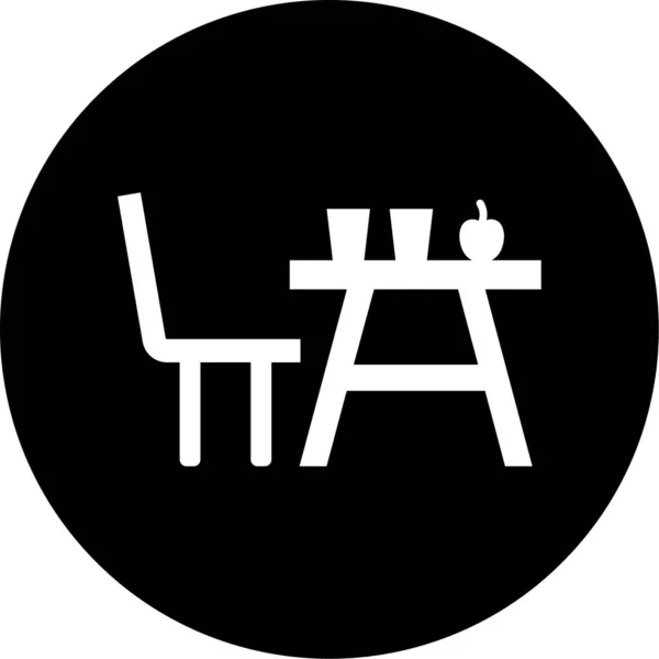Διανυσματική Απεικόνιση Του Εικονιδίου Πίνακα Και Καρέκλας — Διανυσματικό Αρχείο