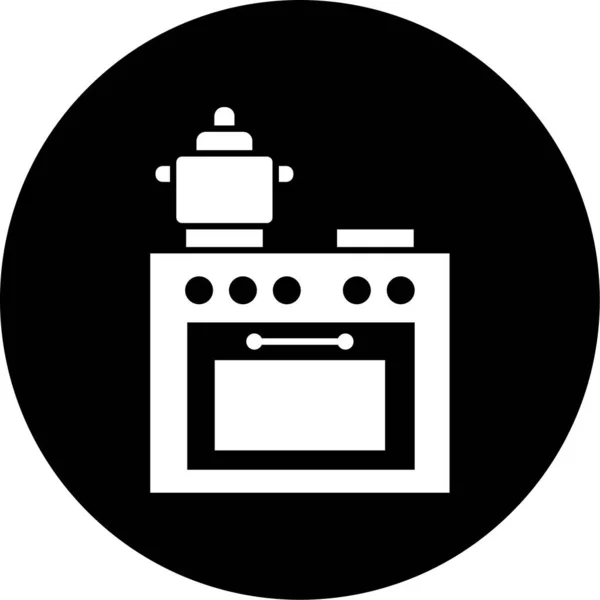 Kitchen Stove Icon Trendy Style Isolated Background — Stok Vektör