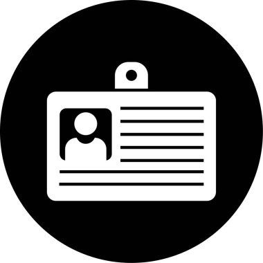 Kimlik kartı simgesi, vektör illüstrasyonu