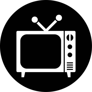 Soyut arka grupta televizyon simgesi izole edildi