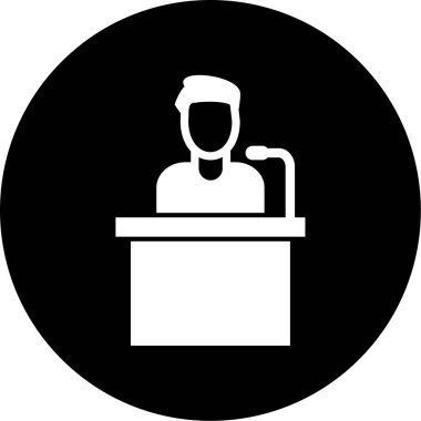 Konferans. Web simgesi basit illüstrasyon