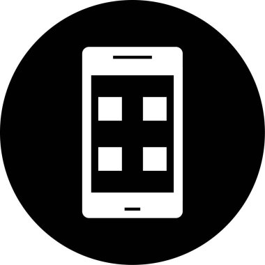 Cep telefonu simgesi, vektör illüstrasyonu