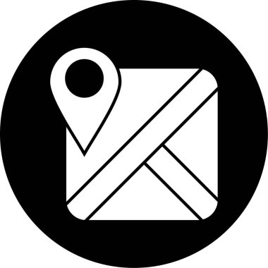 Harita simgesi, vektör illüstrasyonu