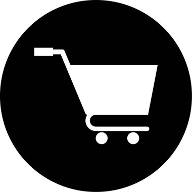 Alışveriş arabası simgesi, vektör illüstrasyonu