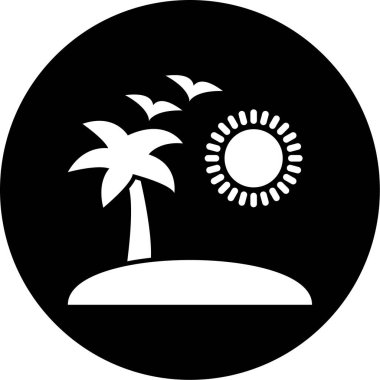 Moda Biçimli Palmiye Ağacı Simgesi İzole Arkaplan