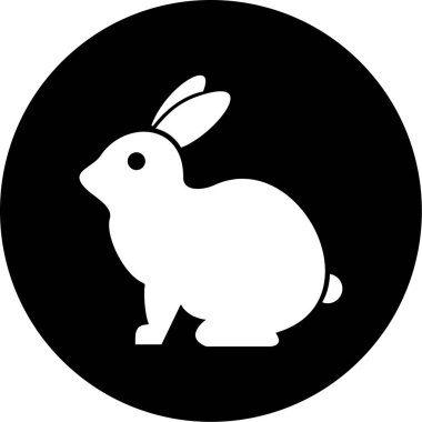 Tavşan ikonu. Web için tavşan vektör simgelerinin basit çizimi