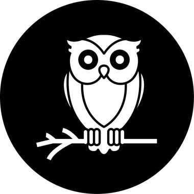Baykuş. Web simgesi basit illüstrasyon
