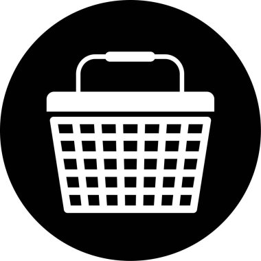 Alışveriş sepeti simgesi, vektör illüstrasyonu