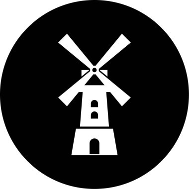 Yel değirmeninin bir simgesinin vektör çizimi