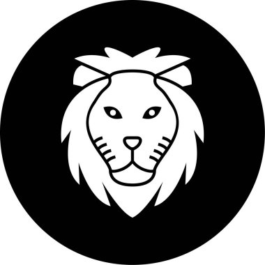 aslan yüzü ikon vektör illüstrasyonu