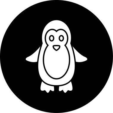 Şirin bir penguen simgesinin vektör çizimi