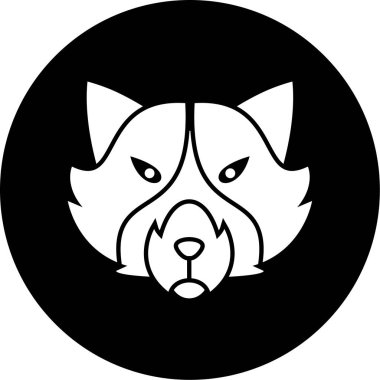 Köpek yüzünün vektör illüstrasyonu