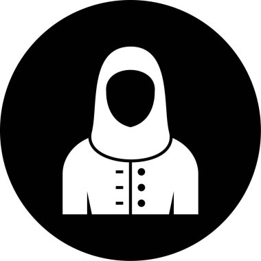 Müslüman kadın simgesi, vektör illüstrasyonu