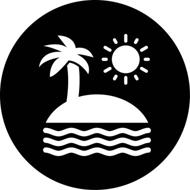 Bir plaj simgesinin vektör çizimi