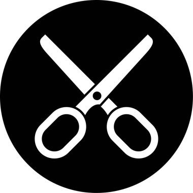 Beyaz arkaplanda makas simgesi