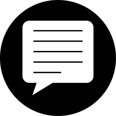 Sohbet balonu simgesi, vektör illüstrasyonu