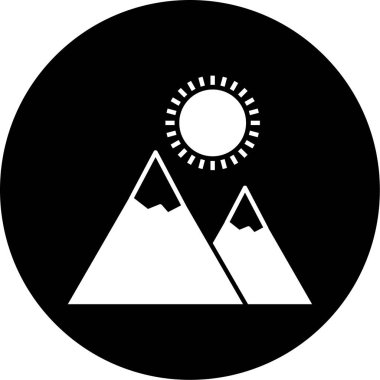 Güzel bir manzara simgesinin vektör çizimi