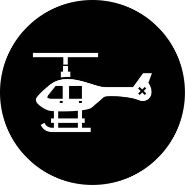 Bir helikopter simgesinin vektör illüstrasyonu