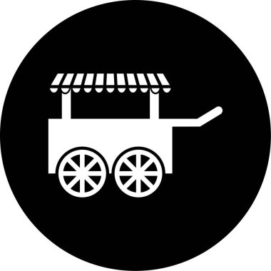 Alışveriş arabası simgesi, vektör illüstrasyonu