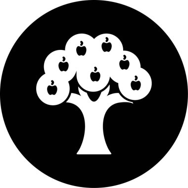 Bir ağaç simgesinin vektör illüstrasyonu