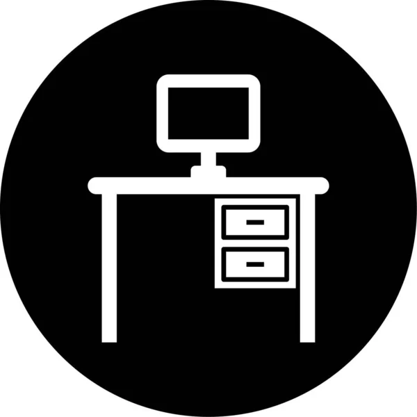Vektor Büro Schreibtisch Symbol — Stockvektor