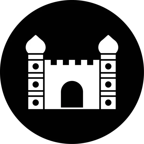 Икона Мечети Модном Стиле Изолированный Фон — стоковый вектор