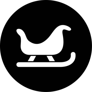 Yılbaşı kızağı ikon vektör illüstrasyonu