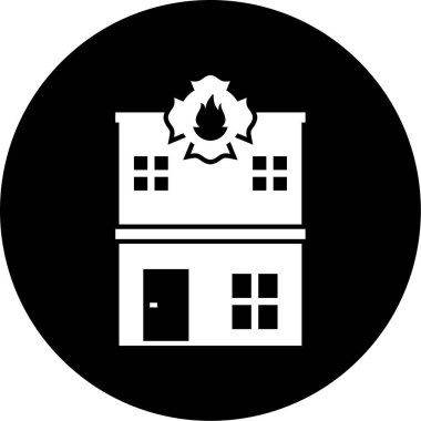 Bir bina simgesinin vektör illüstrasyonu