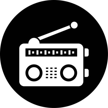 Radyo. Web simgesi basit illüstrasyon
