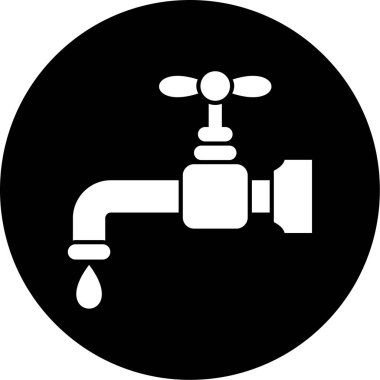 Su musluğu simgesinin vektör illüstrasyonu