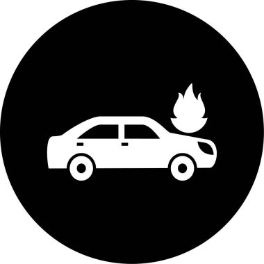 araba kazası ikonu vektör illüstrasyonu