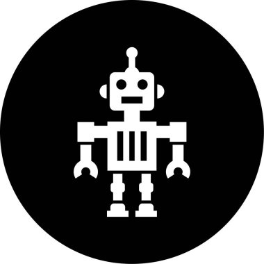 Bir robot simgesinin vektör illüstrasyonu