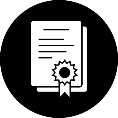 Sertifika. Web simgesi basit illüstrasyon