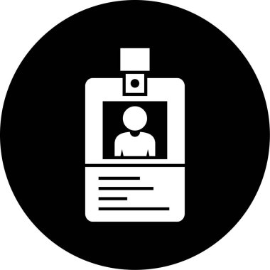 Kimlik kartı simgesi, vektör illüstrasyonu