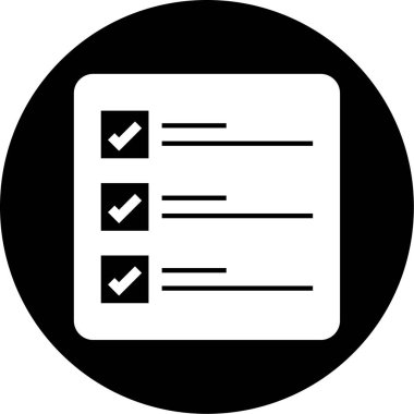 Kontrol listesi. Web simgesi basit illüstrasyon