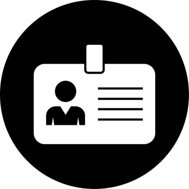 Kimlik kartı simgesi, vektör illüstrasyonu