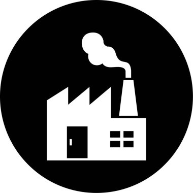 Bir fabrika simgesinin vektör illüstrasyonu