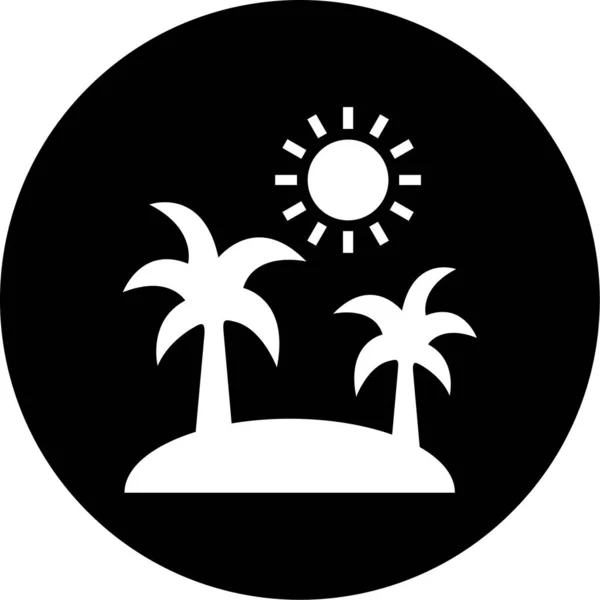 Ilustración Vectorial Icono Playa — Archivo Imágenes Vectoriales