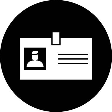 Kimlik kartı simgesi, vektör illüstrasyonu