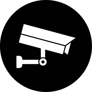 Güvenlik kamerası simgesi beyaz arkaplanda izole edildi. vektör illüstrasyonu