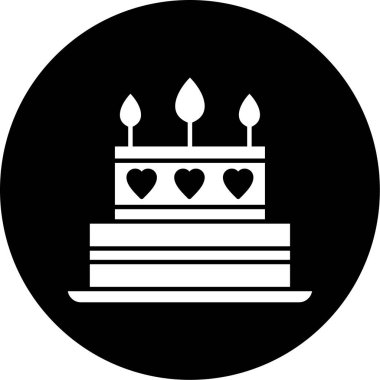 Bir pasta simgesinin vektör illüstrasyonu