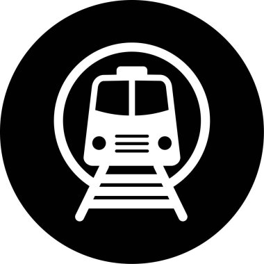 Bir tren simgesinin vektör illüstrasyonu