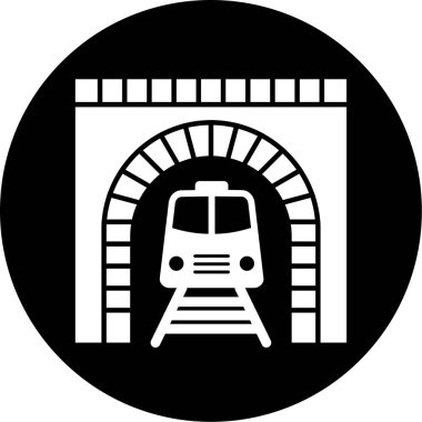 Bir tren simgesinin vektör illüstrasyonu